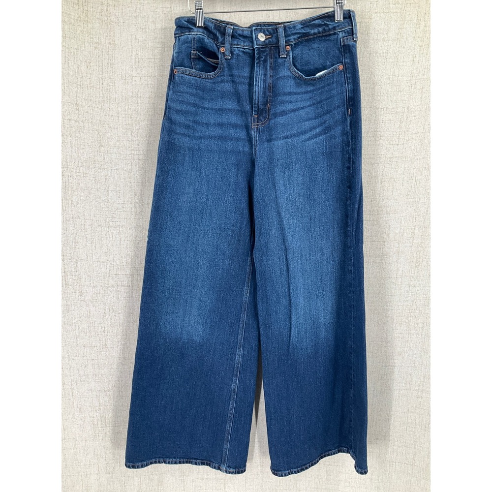 Old Navy Super Wide Leg Jeans Women 6 Blue Extra High Rise Drapey Boho Classic